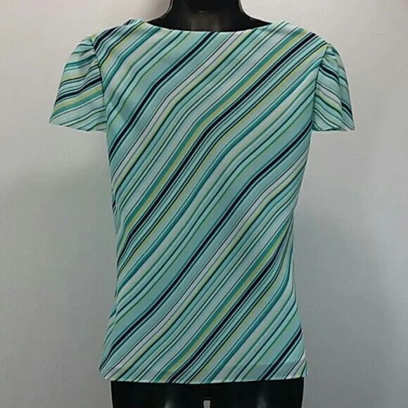 axcess blouse women's size medium striped * - Picture 2 of 5